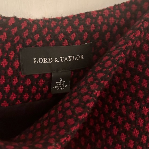 Size 2 Red Tweed Lord & Taylor Pencil Skirt - Picture 2 of 6